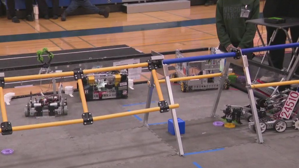 Student robotics tournament in Brookfield