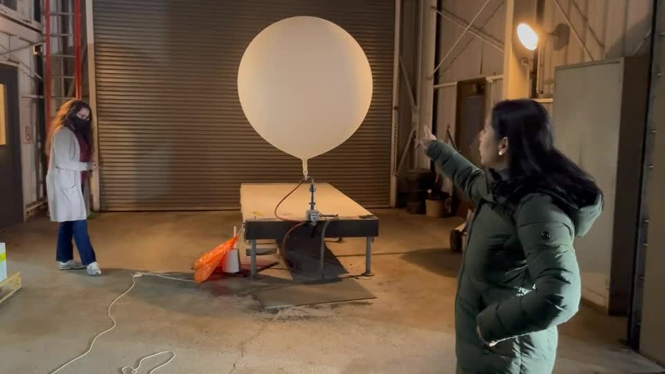 Weather balloons carry device that reads temp, humidity, dew point