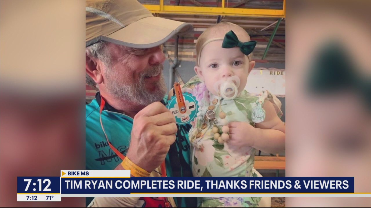 Tim Ryan thanks viewers after finishing Bike MS ride