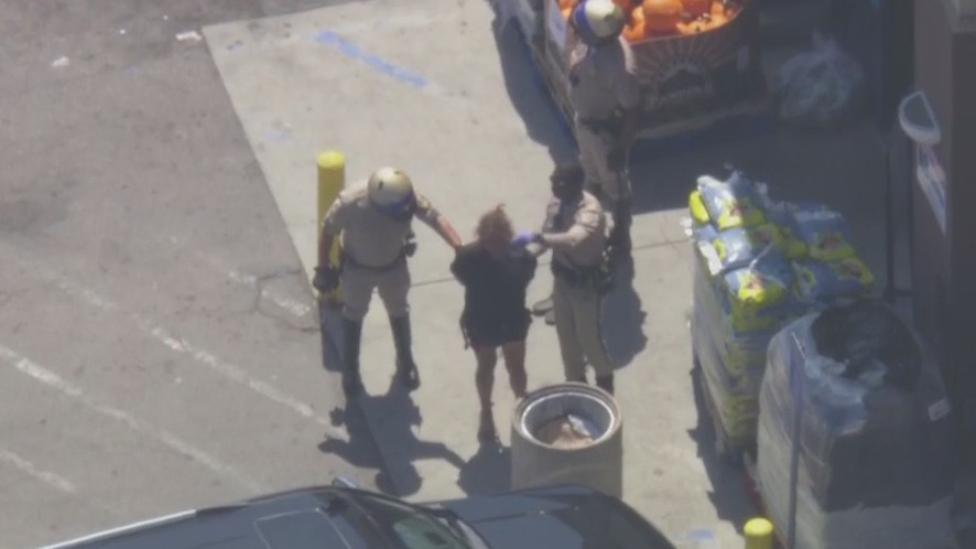Female suspect taken into custody following brief pursuit