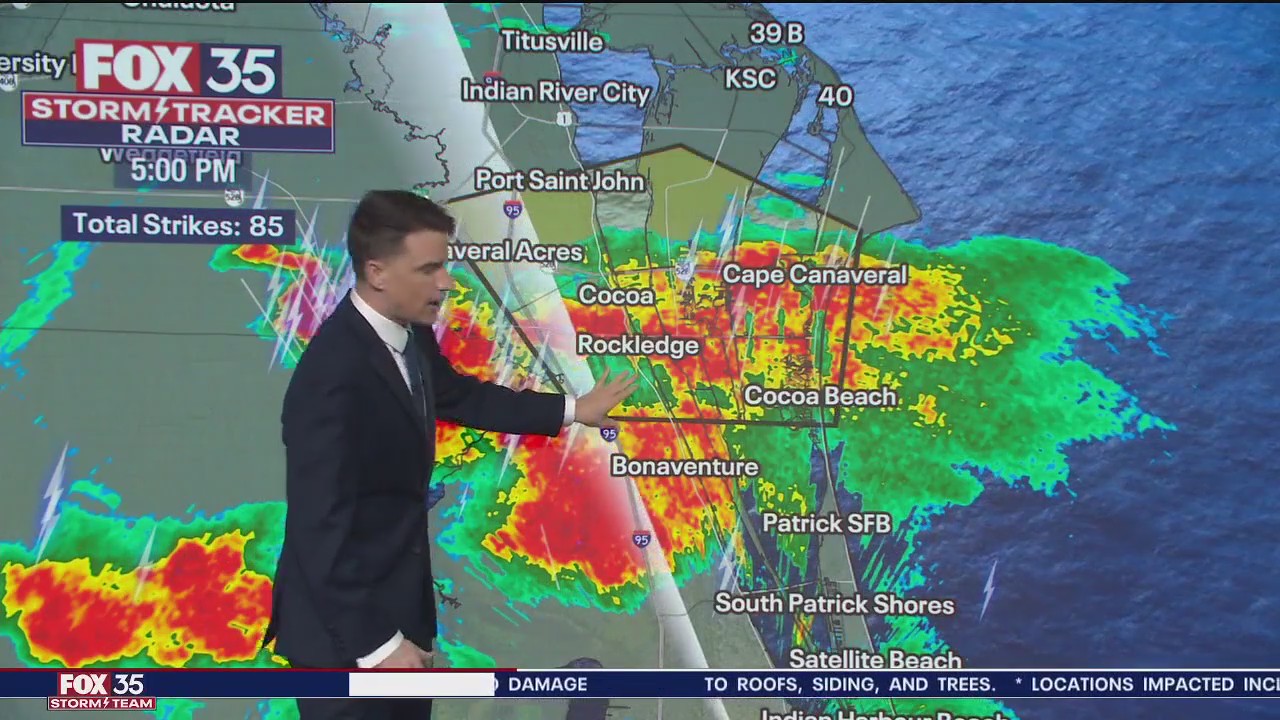 Severe thunderstorm warning issued for Brevard County
