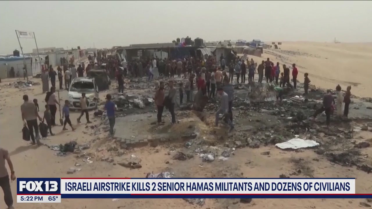 Israeli strike kills 2 senior Hamas militants, dozens of civilians