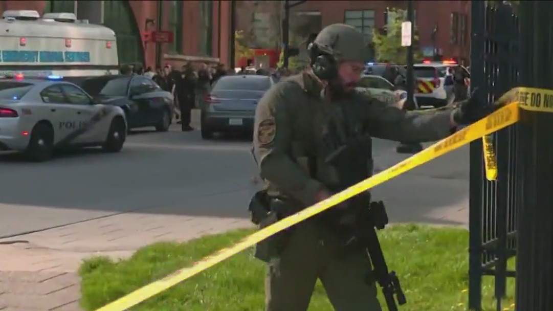 Shooting outside community college in Louisville leaves 1 dead, 1 wounded; suspects at large