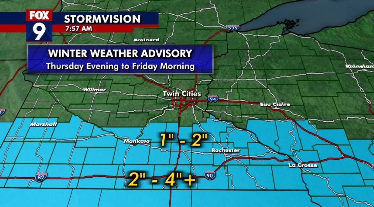 Thursday forecast: Snow likely in southern Minnesota