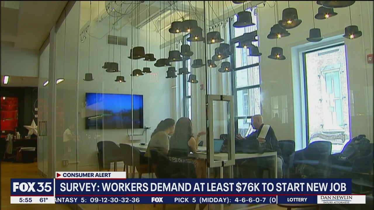 Survey: Workers demand at least $76K to start new job