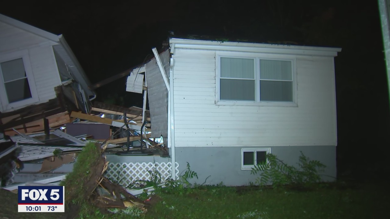 Fallen tree splits home, injures man