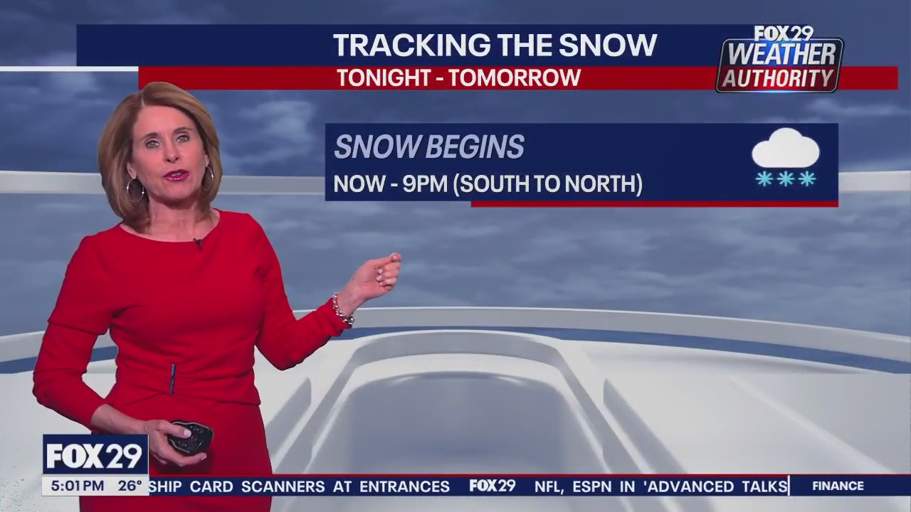 Weather Authority: Tracking the snow Monday 5pm update