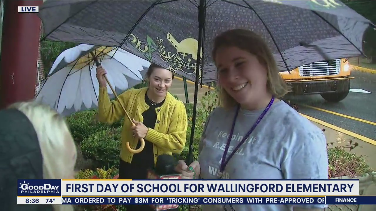 Students return for the first day of school at Wallingford Elementary