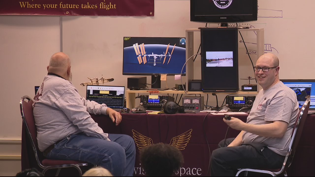 High School students in Detroit talk to NASA's International Space Station