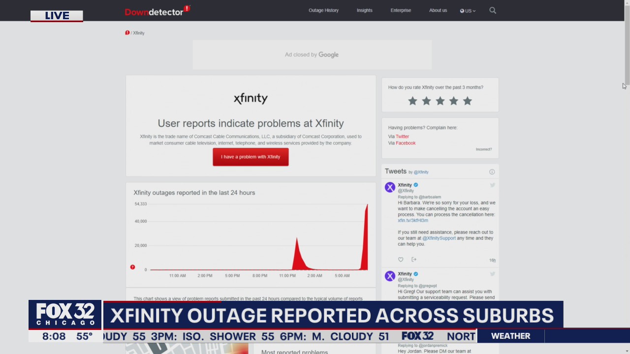 Comcast outages reported across Midwest