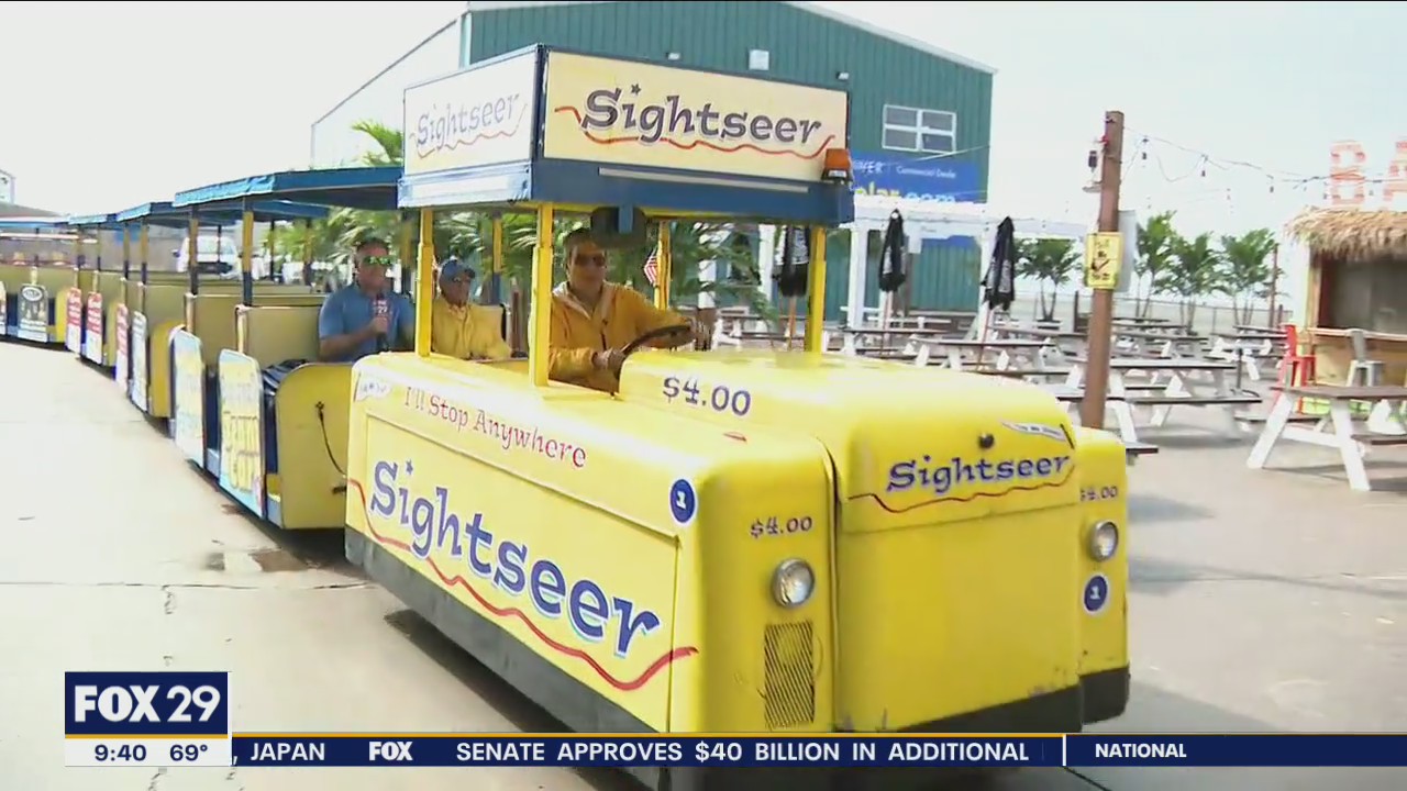 Watch the Tram Car Please: Bob Kelly drivers first Tram Car of the season in Wildwood