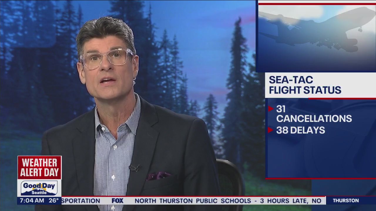Flights canceled, delayed at Sea-Tac Airport amid winter weather storm
