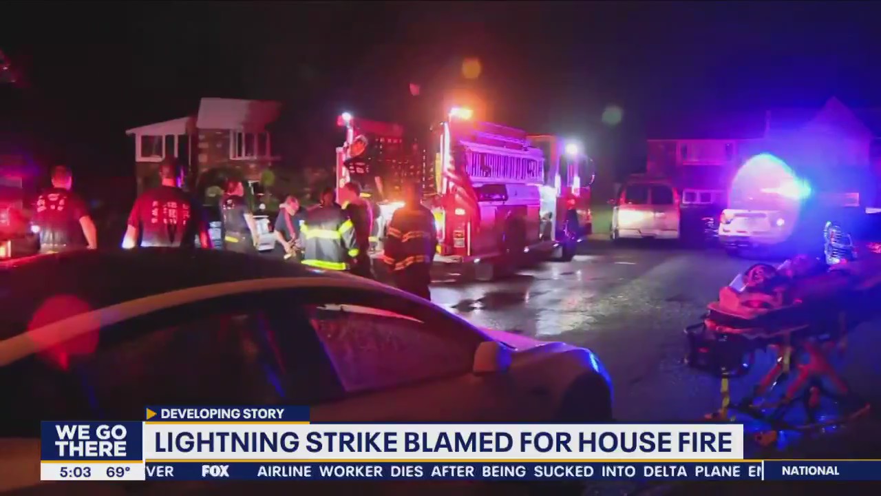 Lightning strike sparks house fire in Bustleton as severe weather pummels area