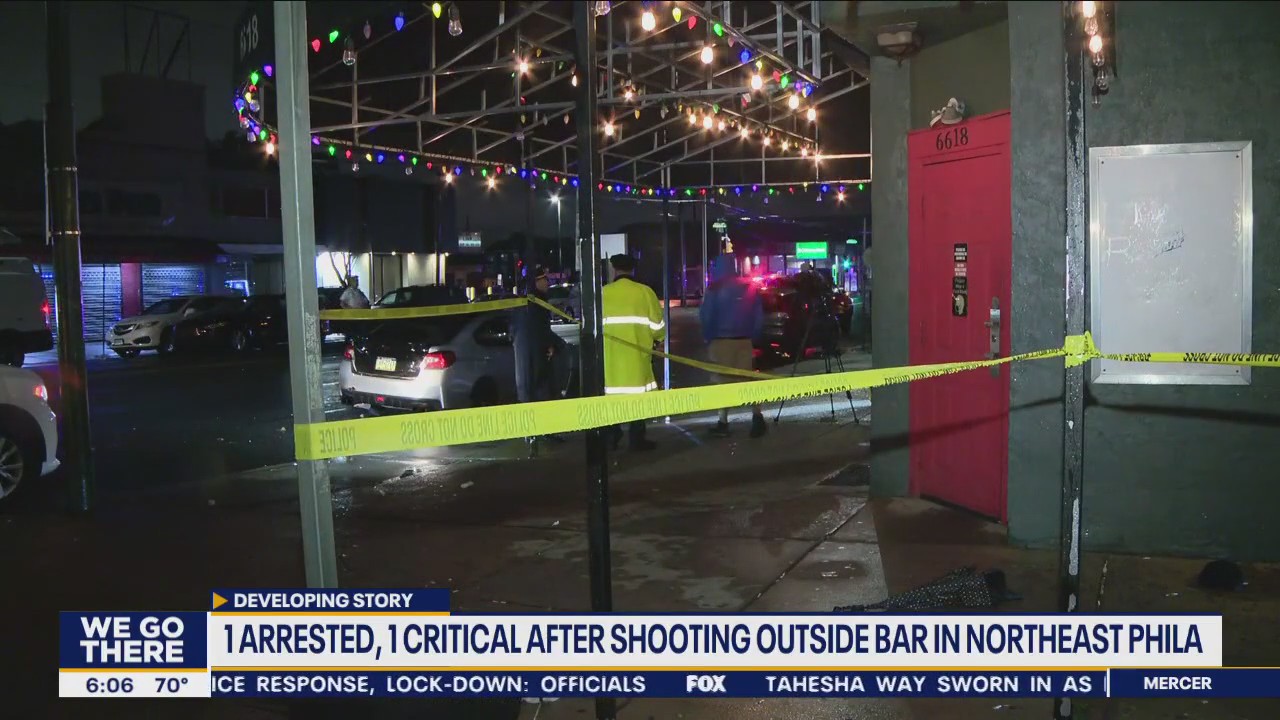 1 arrested, 1 critical after shooting outside bar in Northeast Philadelphia