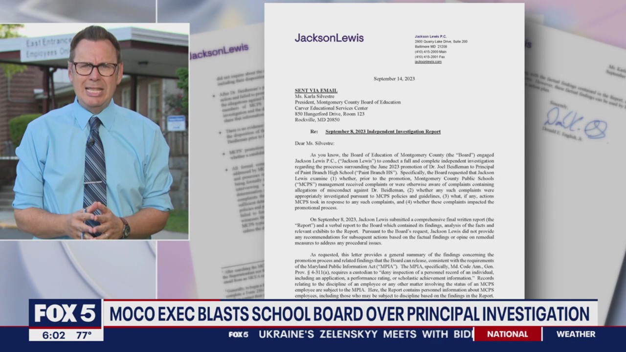 Montgomery County executive demands answers from school board over promotion of principal facing multiple allegations of harassment