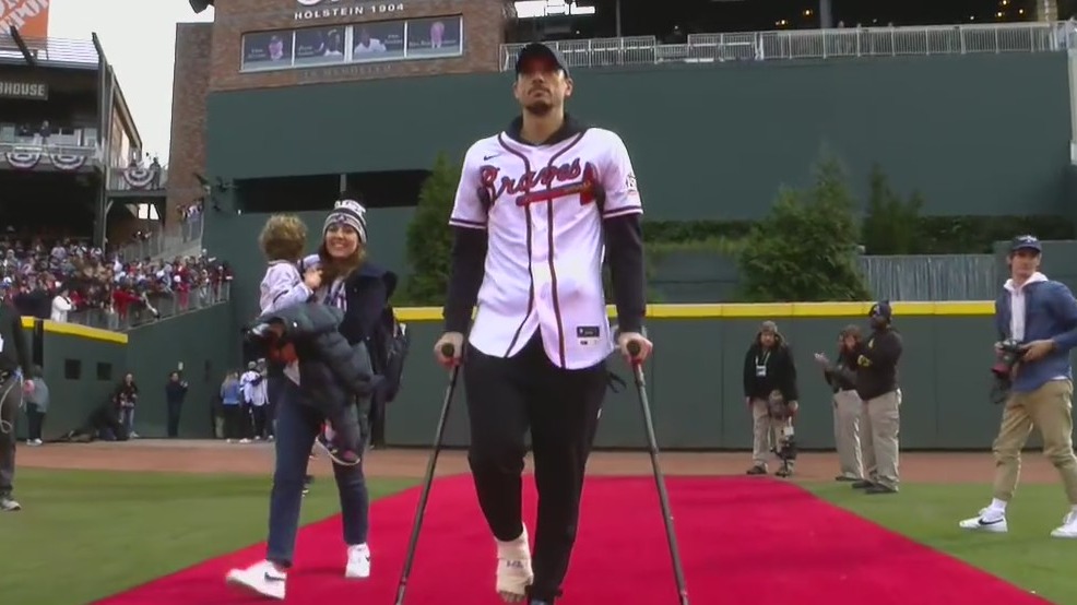 Charlie Morton introduced at Truist Park