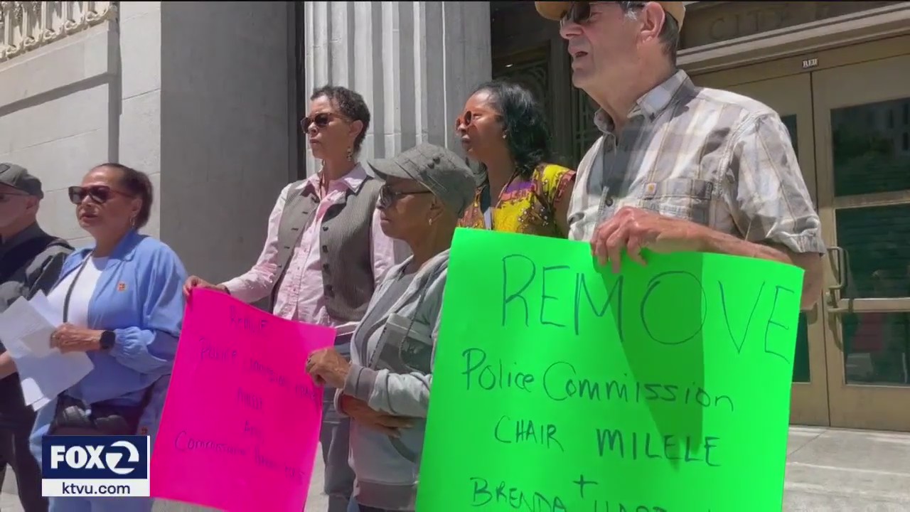 Rally held in Oakland calling for resignation of 2 police comissioners