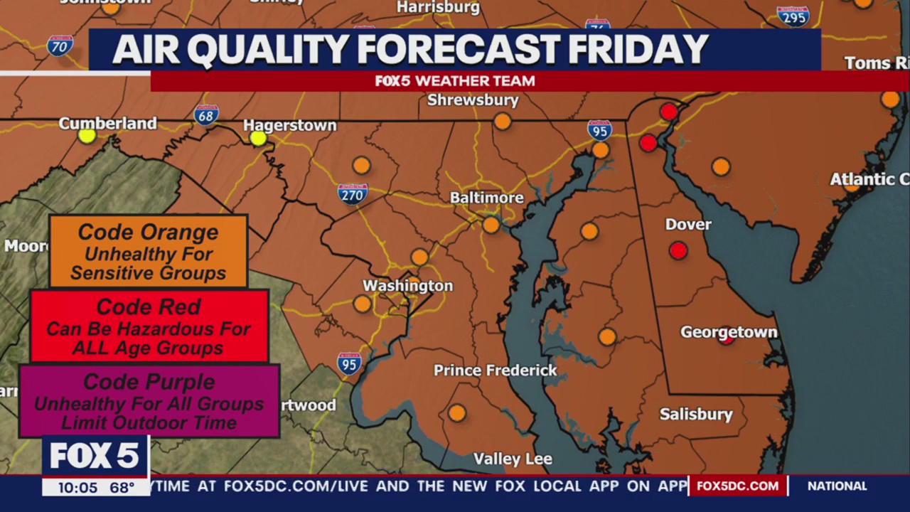 Friday's air quality forecast