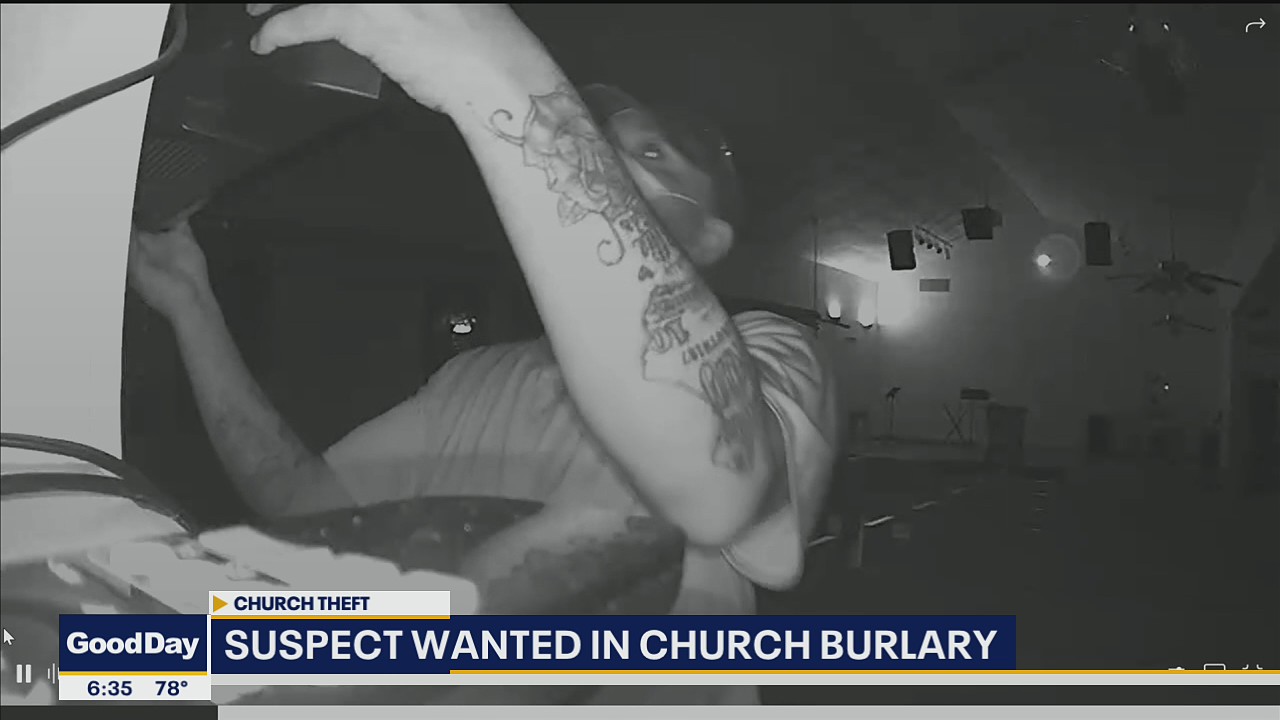 Dallas church burglar captured on video