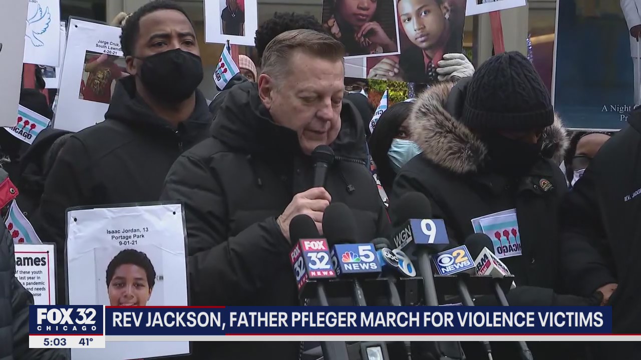 Rev. Jackson, Father Pfleger march for violence victims