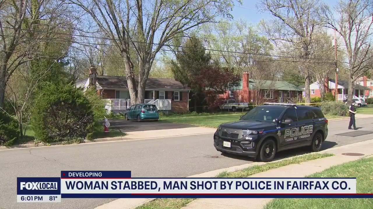 Woman stabbed by husband in Herndon, police fire shot at suspect