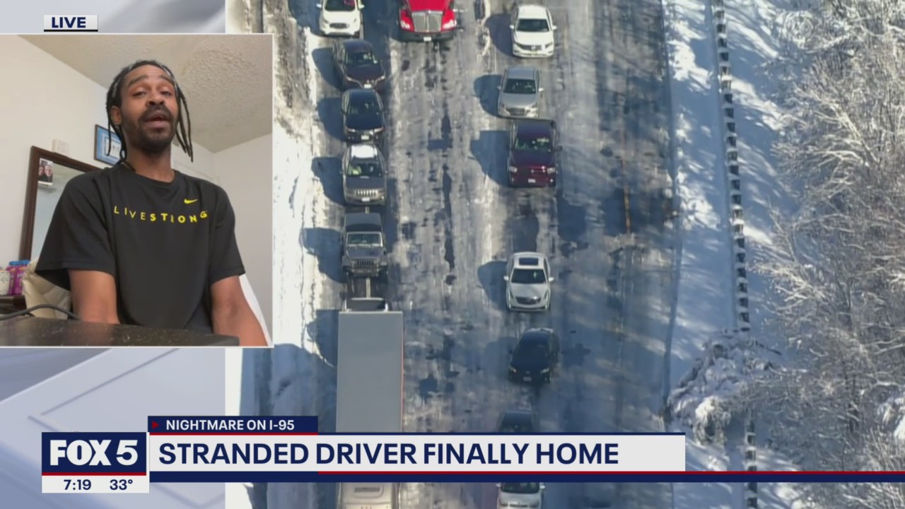I-95 Shutdown: Stranded driver finally home after hours stuck on I-95 in Virginia