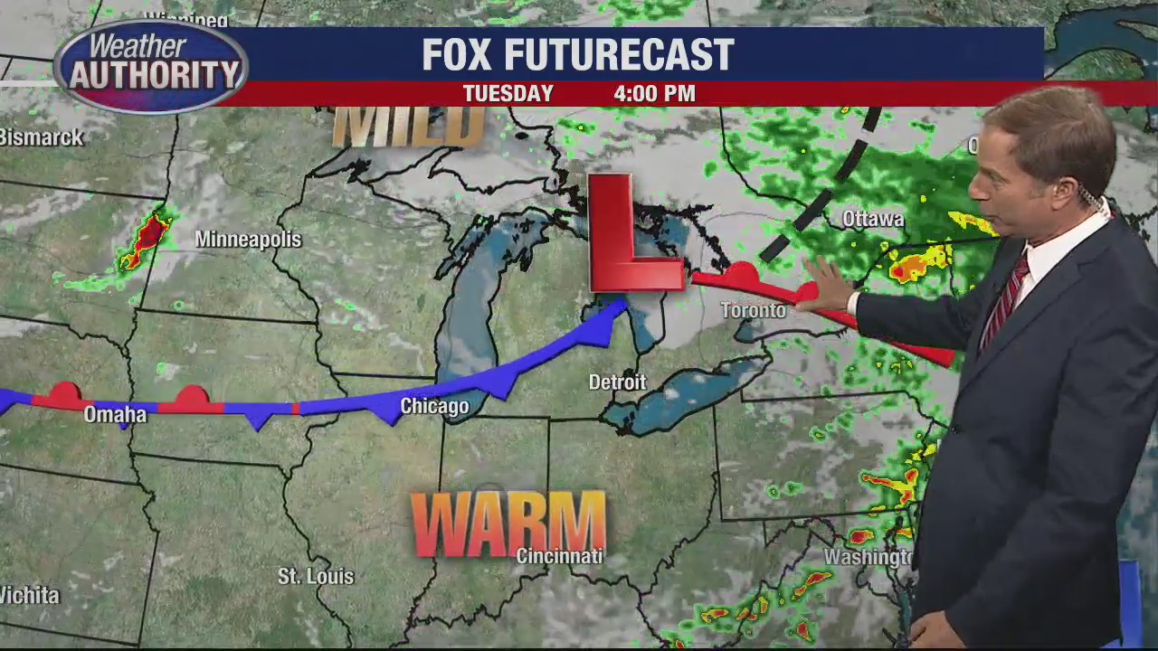 Highs near 90, spotty thunderstorms in Tuesday forecast