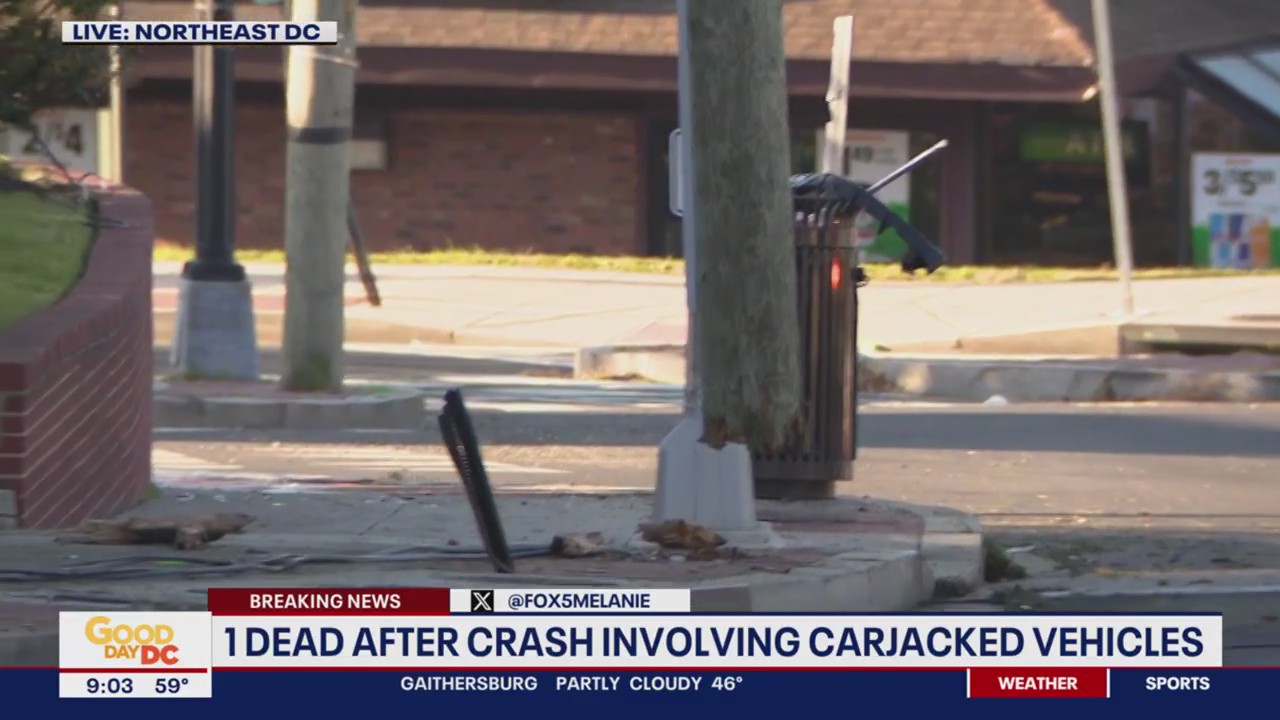 Teenage girl dead after two carjacked vehicles crash in DC: police