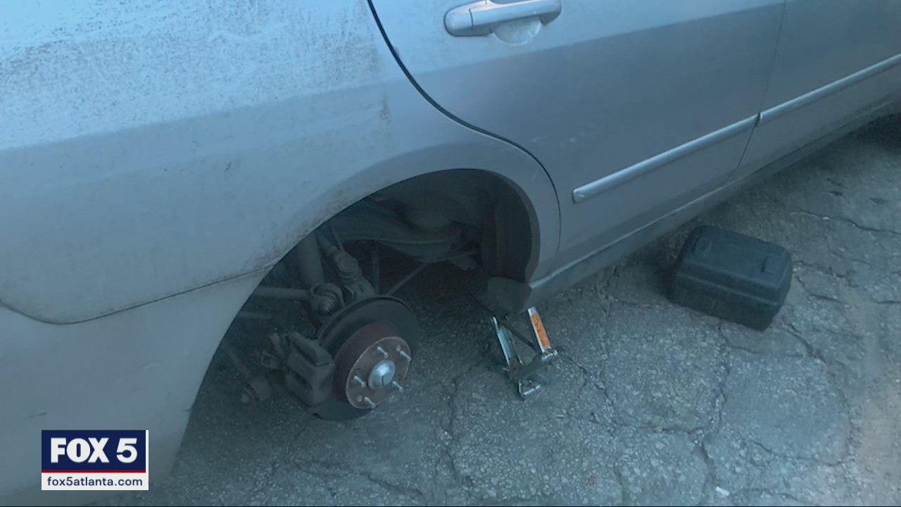 Couple speaks out after they say a thief stole the entire wheel off their car