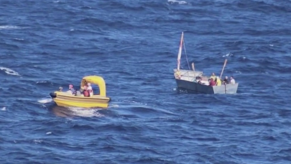 Cuban refugees rescued in the middle of the ocean by cruise ship with Arizona family on board
