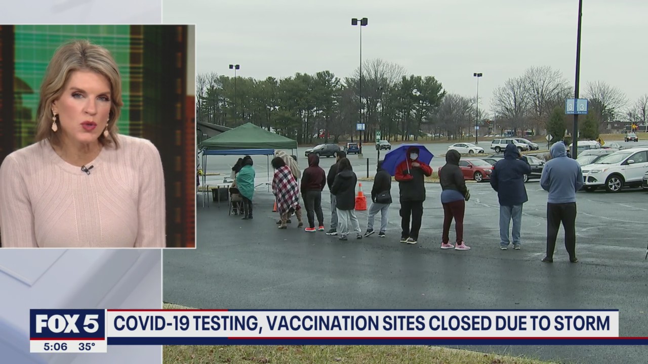 Snow closes COVID-19 vaccinations centers Monday across DC, Maryland, Virginia