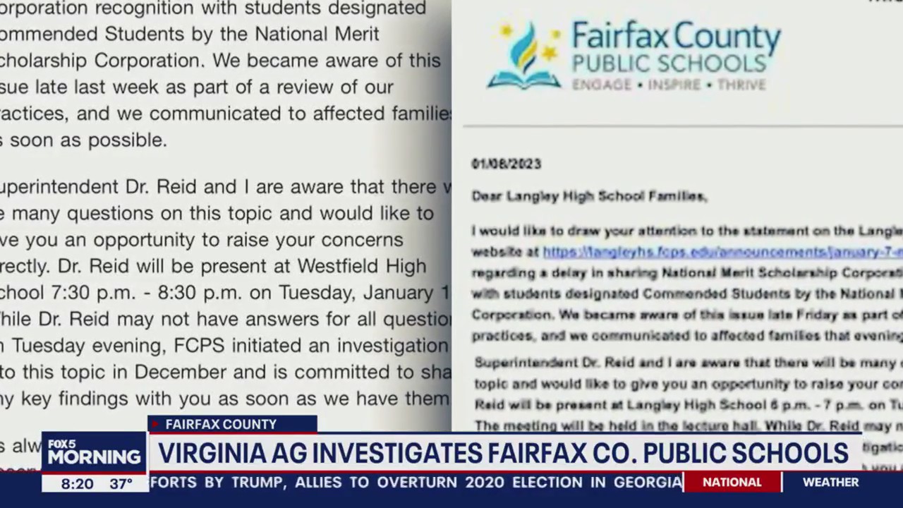 School merit recognition investigation expanded to all Fairfax County Public Schools: Virginia AG