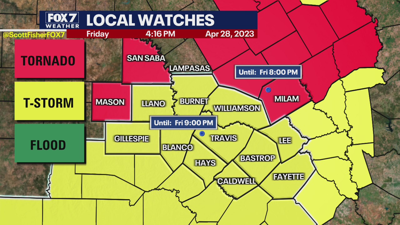 Austin weather: Austin under thunderstorm watch until 9 p.m. tonight