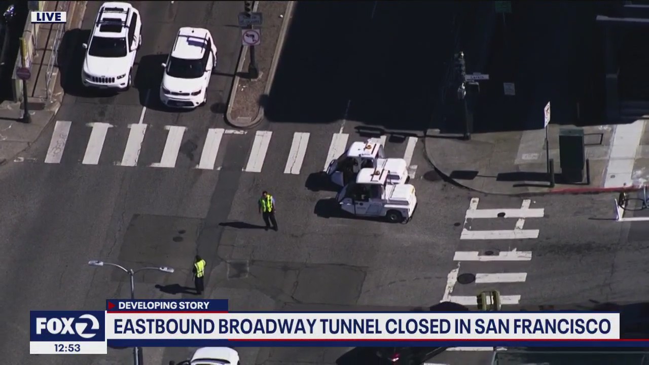 Rollover crash shuts Broadway tunnel in SF