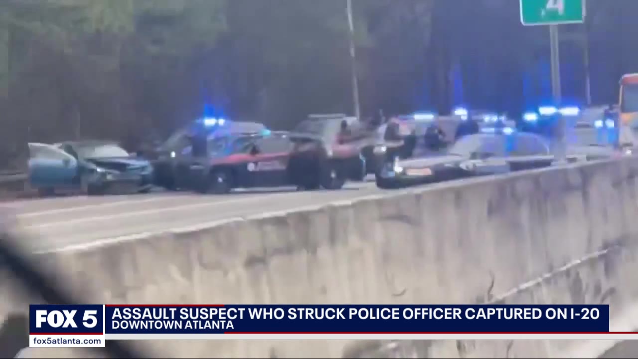 Assault suspect who struck police officer captured on I-20