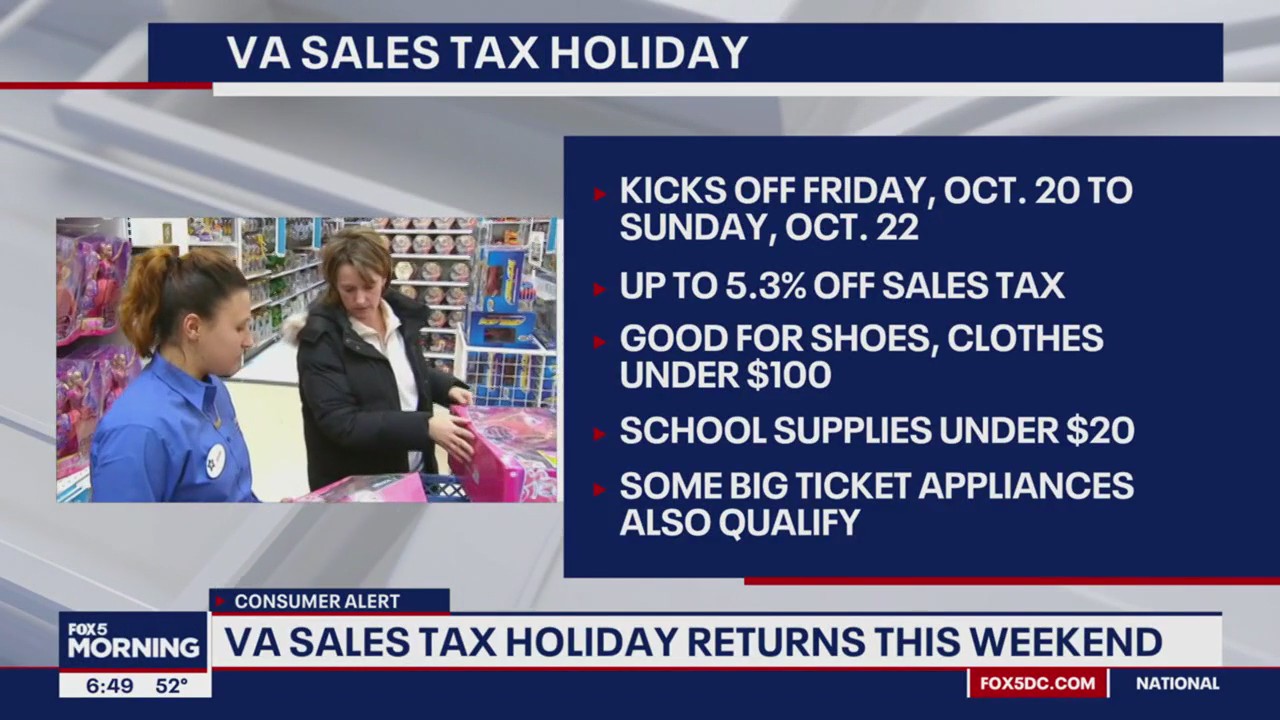 Virginia's sales tax holiday begins Oct. 20