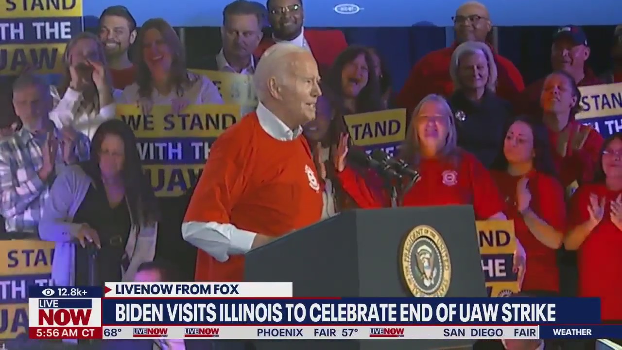 Biden heads to IL to celebrate end of UAW strike