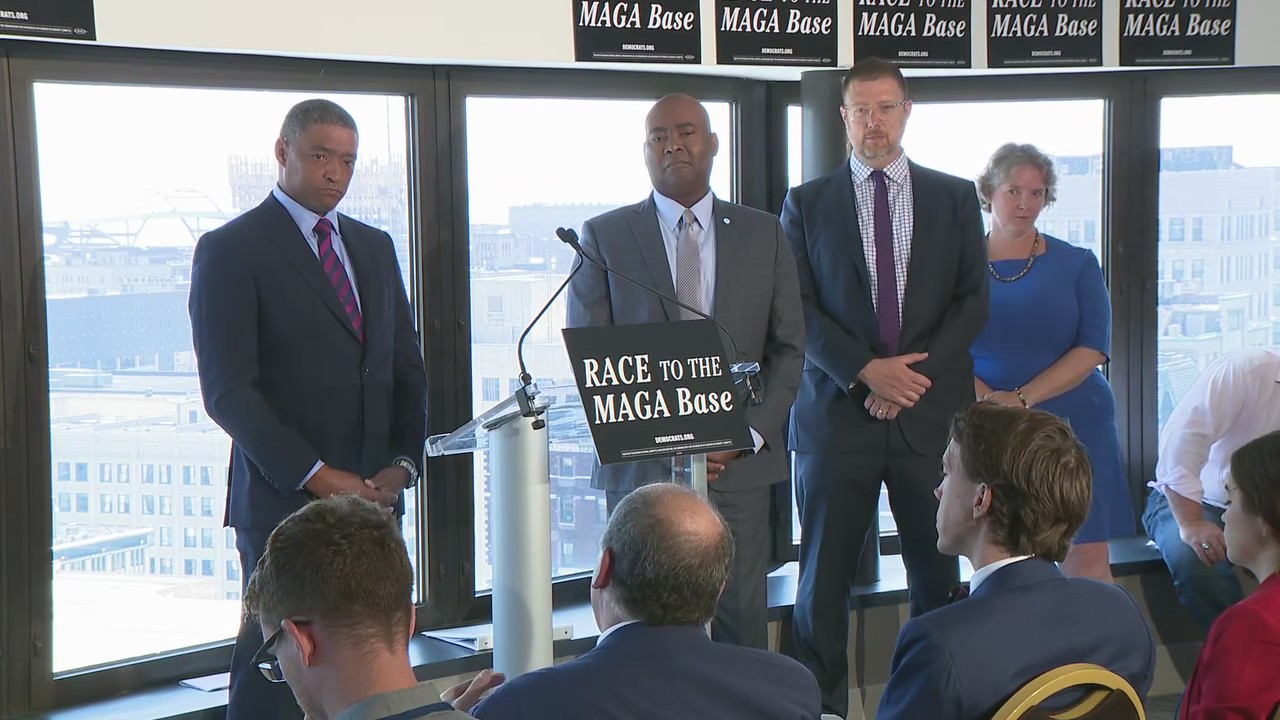 DNC press conference in Milwaukee ahead of GOP debate