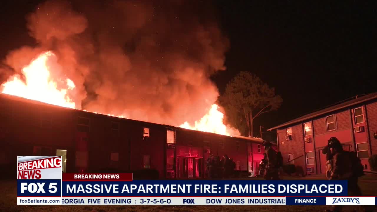 Massive blaze displaces dozens