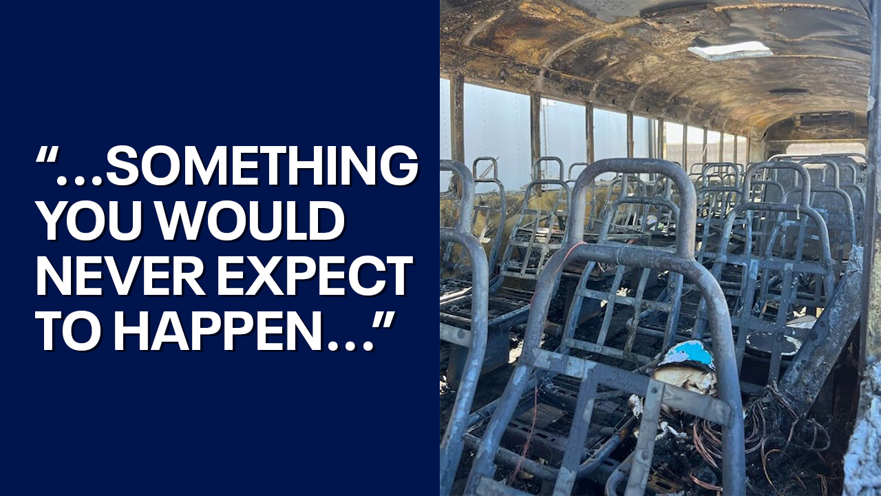 School bus a total loss after catching on fire