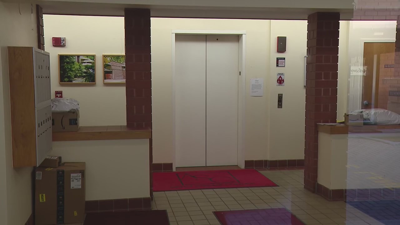 Disabled suburban woman trapped with no working elevator