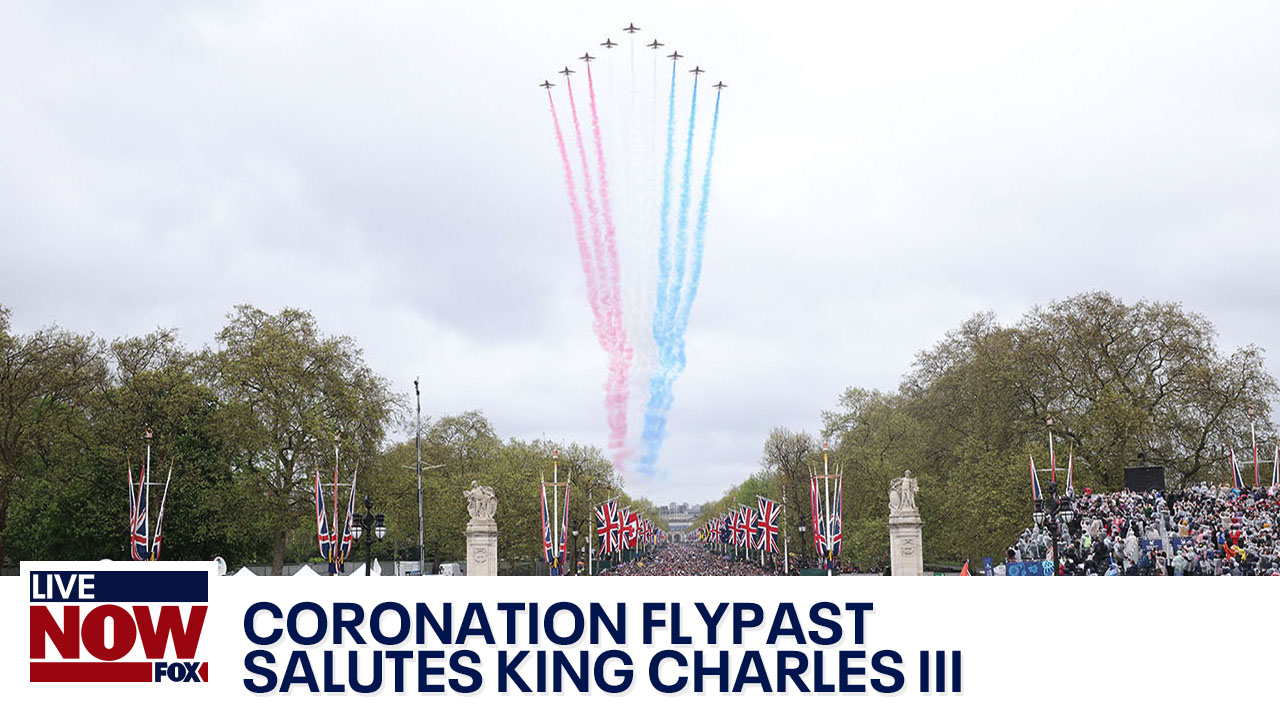 Coronation flypast: Royal Air Force's Red Arrows salute King Charles III, Queen Camilla