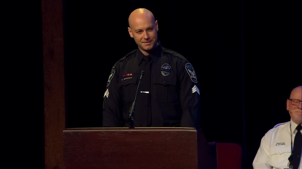 Burnsville memorial: Sgt. Adam Medlicott speaks