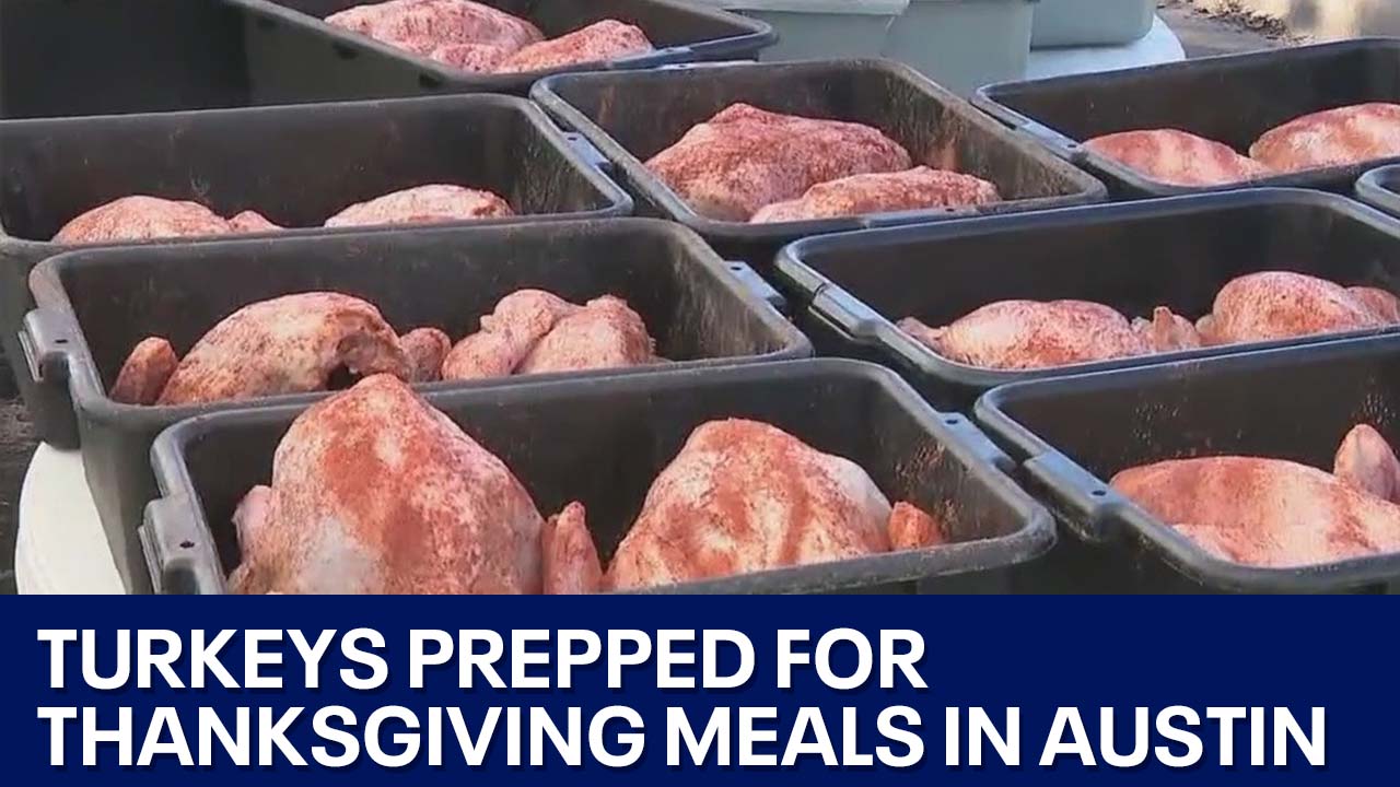 Turkeys prepped for Thanksgiving meals